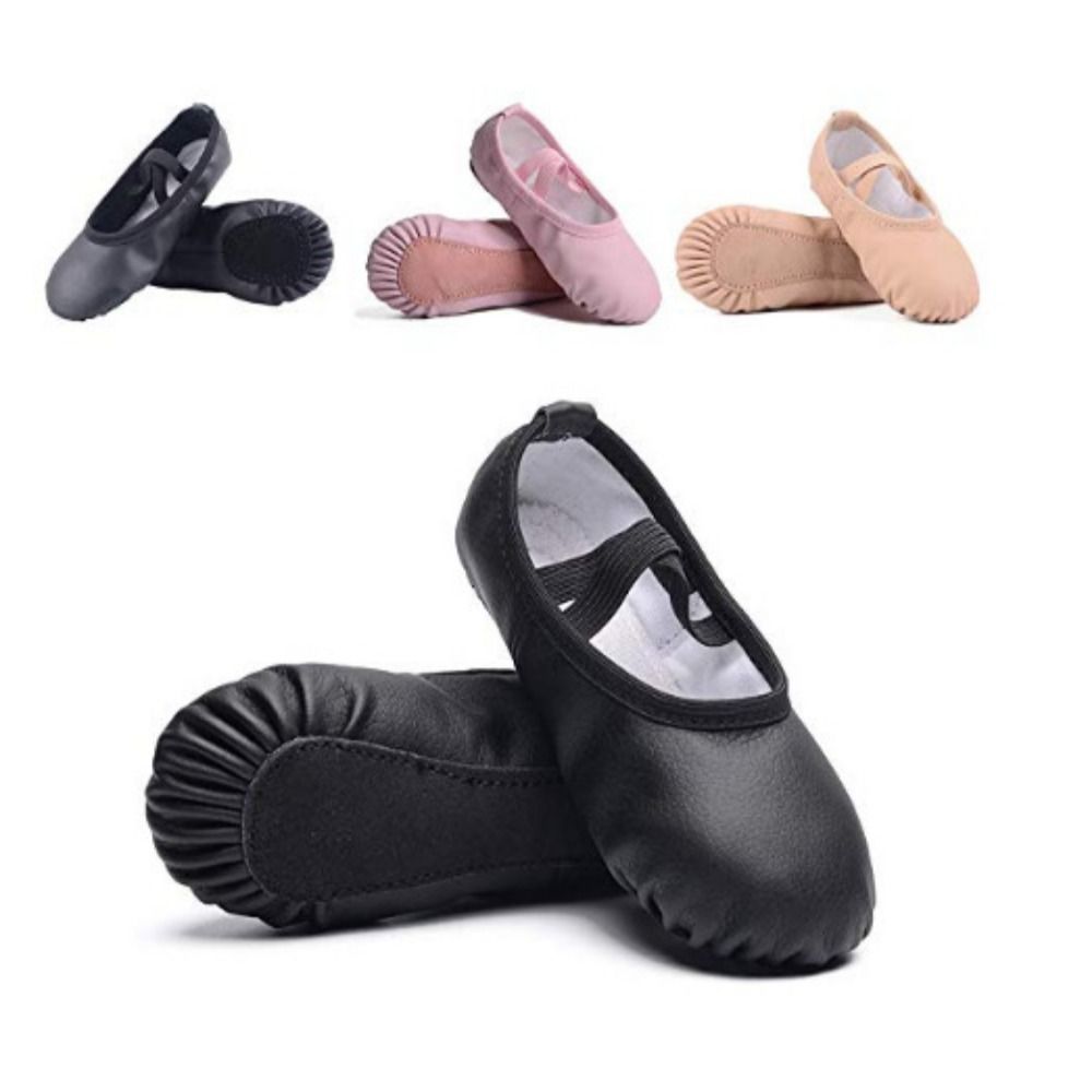 Langlebige, weiche Ballettschuhe, PU-Leder, Größe 32–40, Tanzschuhe, ohne Schnürung, verschleißfest, Damen-Ballett-Slipper für Kinder