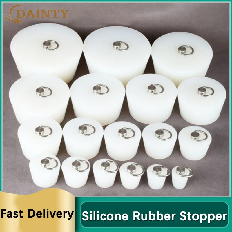 Коническая искусственная сливная заглушка для ванной комнаты и кухни, герметичная крышка для раковины и ванны со стальной ручкой в форме D, 14-172 мм