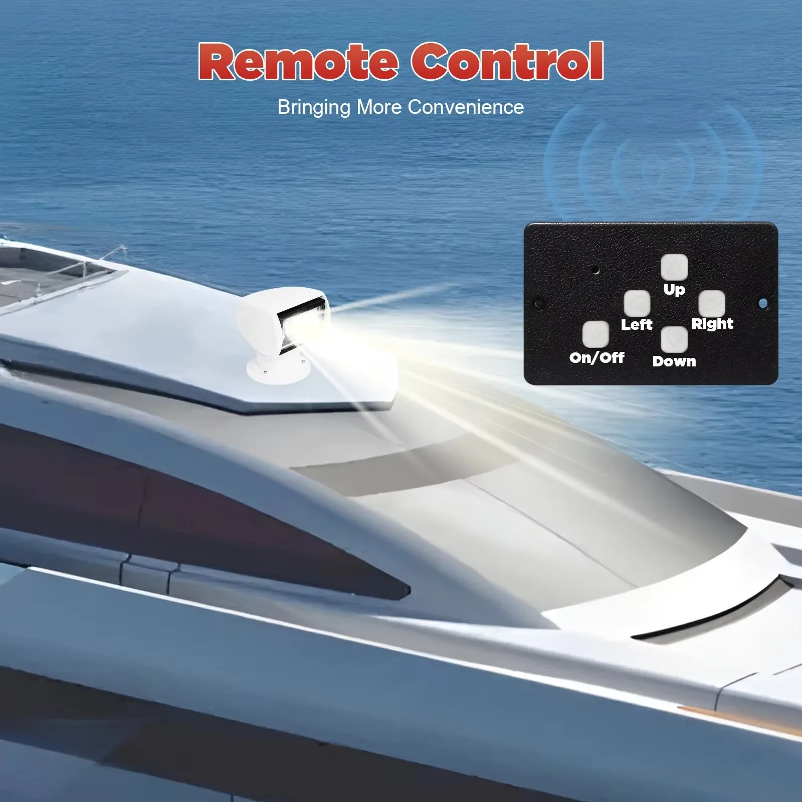 Scheinwerfer Marine Spot Licht Boot Suchscheinwerfer Fernbedienung 12V 100W Wasserdicht 360 °   Drehen Sie die Beleuchtung für Boot, LKW, Auto, Weiß