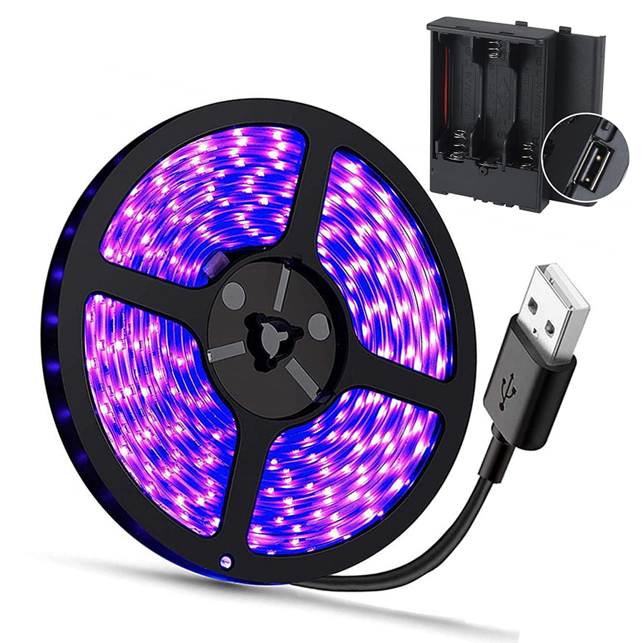 2,5 m UV LED Streifen Licht USB DC5V UV Schwarzlicht 390nm-400nm Streifen Flutlicht für fluor zierende Körperfarbe Tanz Party Bühnen dekor