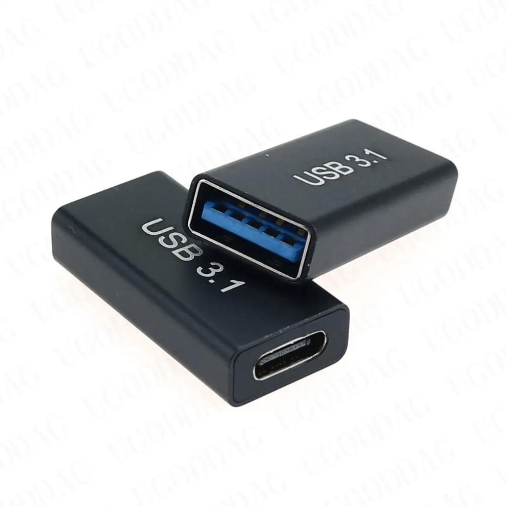 1/2 Uds USB 3,0 acoplador hembra a USB tipo C adaptador hembra Super velocidad USB3.0 tipo C extensor convertidor de conexión