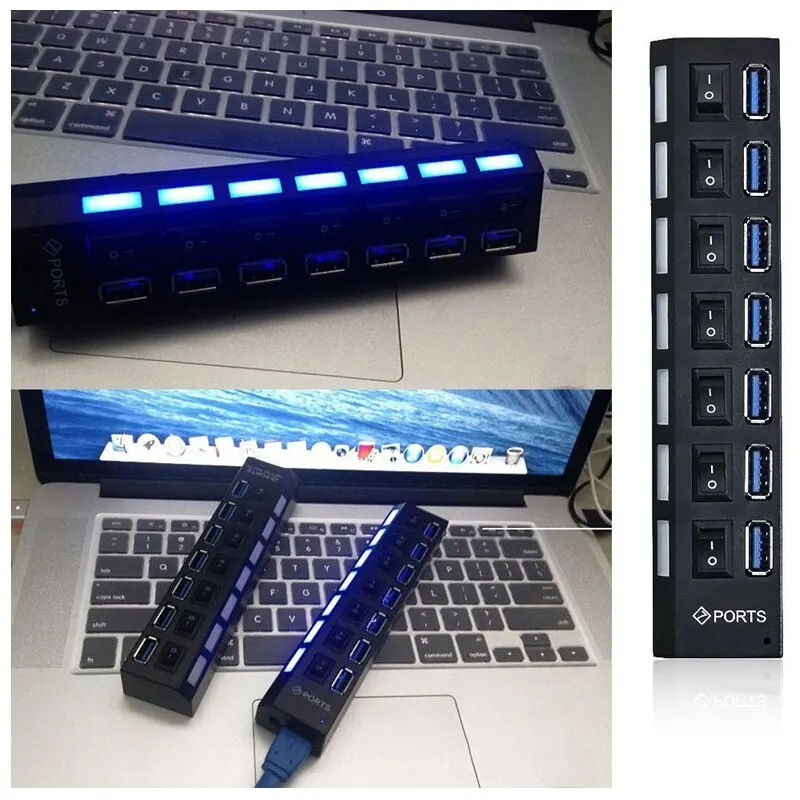 Switch verlängerung hub 7-port usb 2,0 hub computer usb verlängerung hub one drag sieben usb 2,0 splitter pc laptop desktop