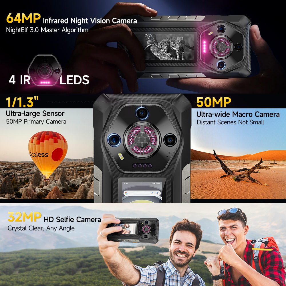 【World Premiere】Ulefone Armor 30 Pro 5G Rugged Phone Android 14 Smartphone 6.9" 120Hz 32GB+512GB 12800mAh Night Camera 64MP NFC