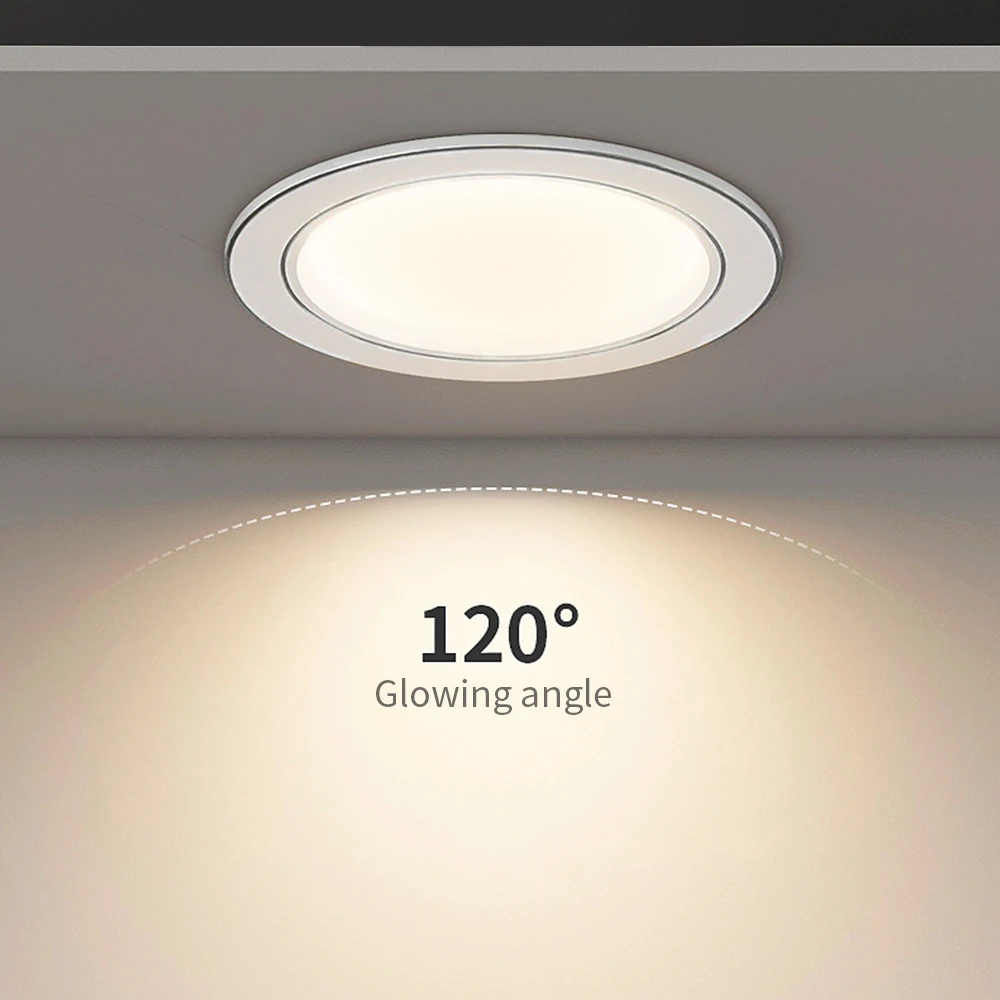 10 unids/lote LED Downlight 5W 9W 12W 15W lámpara empotrable de techo Panel LED redondo luces abajo foco para iluminación de sala de estar