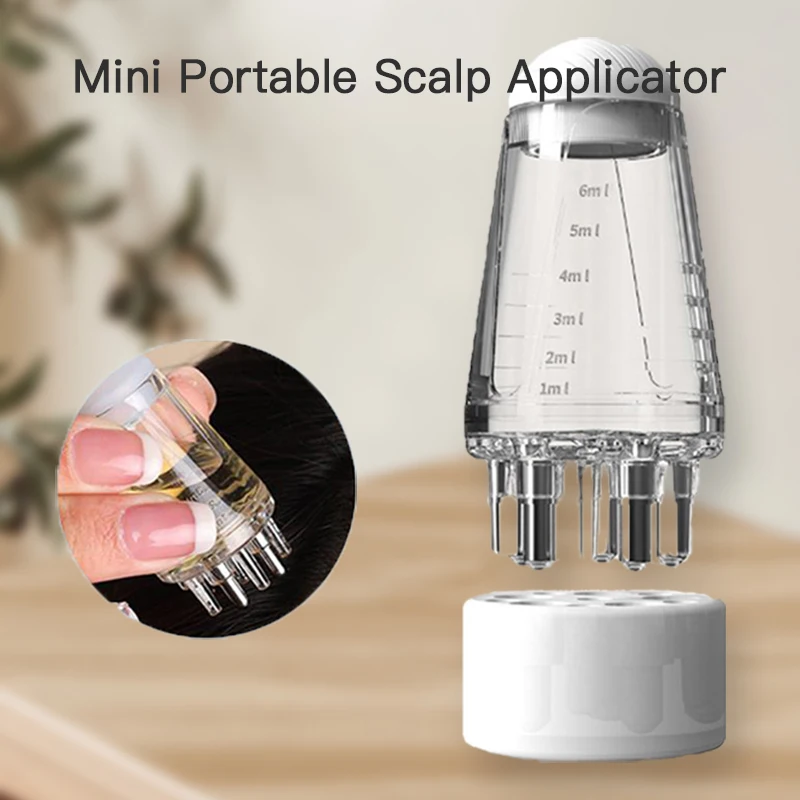 Aplicador de couro cabeludo, solução para recrescimento e estilo de cabelo, pente guia, cabeça hexagonal, bola de rolo de óleo, pente de massagem, ferramentas de relaxamento