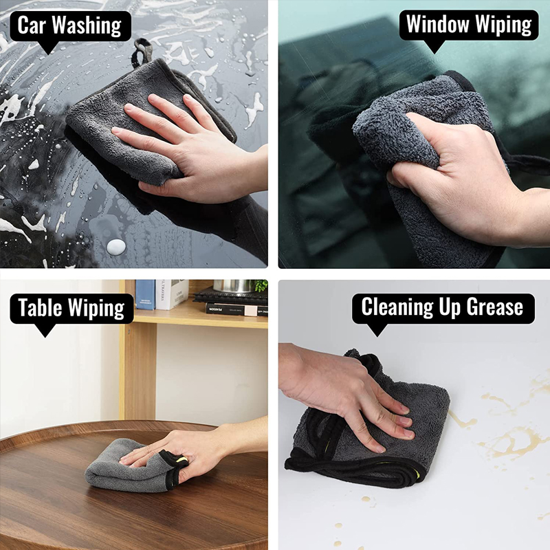 10/5/3/1pcs Thicken Microfiber Car Cleaning Towels Soft Quick Drying Windows Mirrors Wiping Rags Home Double Layer Clean Cloths