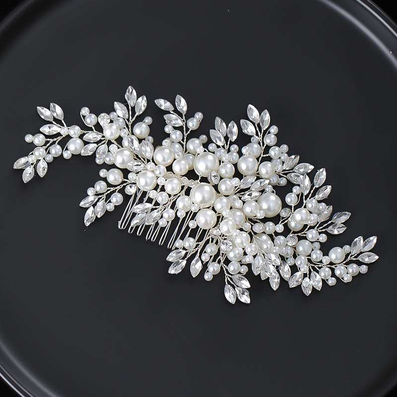 Luxe Parel Haar Kam Hoofdband Strass Parel Haaraccessoires Voor Vrouwen Bruiloft Accessoires Tiara Hoofddeksel