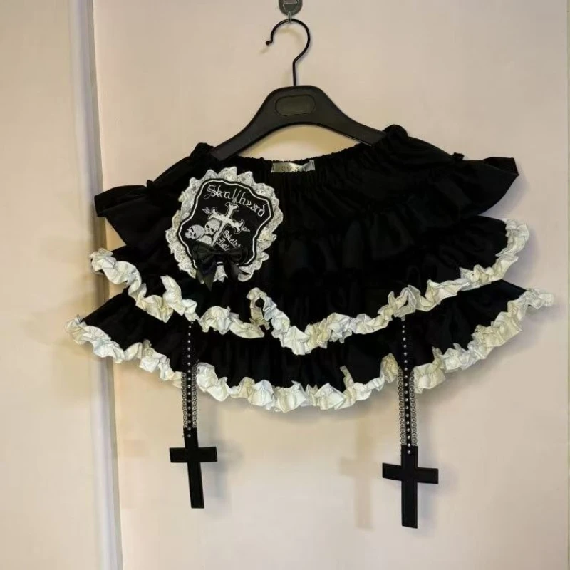 Falda corta cruzada gótica Y2k con cintura elástica para mujer, faldas finas y elegantes para chica, trajes Punk estéticos para mujer
