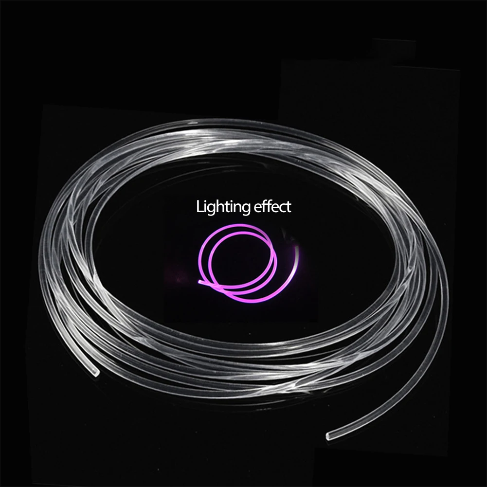 ไฟ LED ไฟเบอร์ออปติกแหล่งกําเนิดแสงส่องสว่างอุปกรณ์เสริม Light Guide Fiber 1m Pmma Side Glow สายไฟเบอร์ออปติกสําหรับไฟรถ