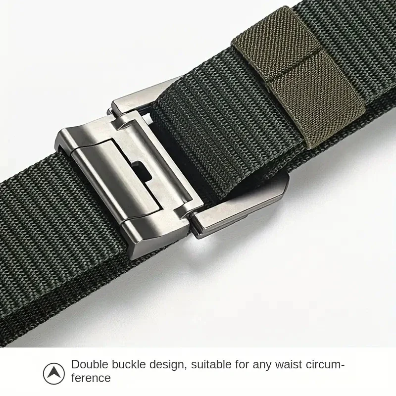 Automatische riem met snelsluiting - Unisex nylon band van militaire kwaliteit, robuuste metalen gesp voor buitensporten en vrijetijdskleding