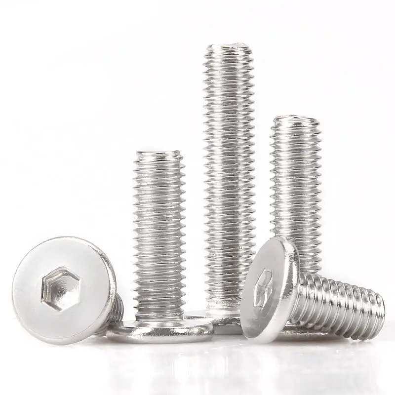 M1.6 M2 M2.5 M3 M4 M5 M6 M8 hexágono oblea plana ultrafina tornillo de cabeza Allen A2-70 304 acero inoxidable