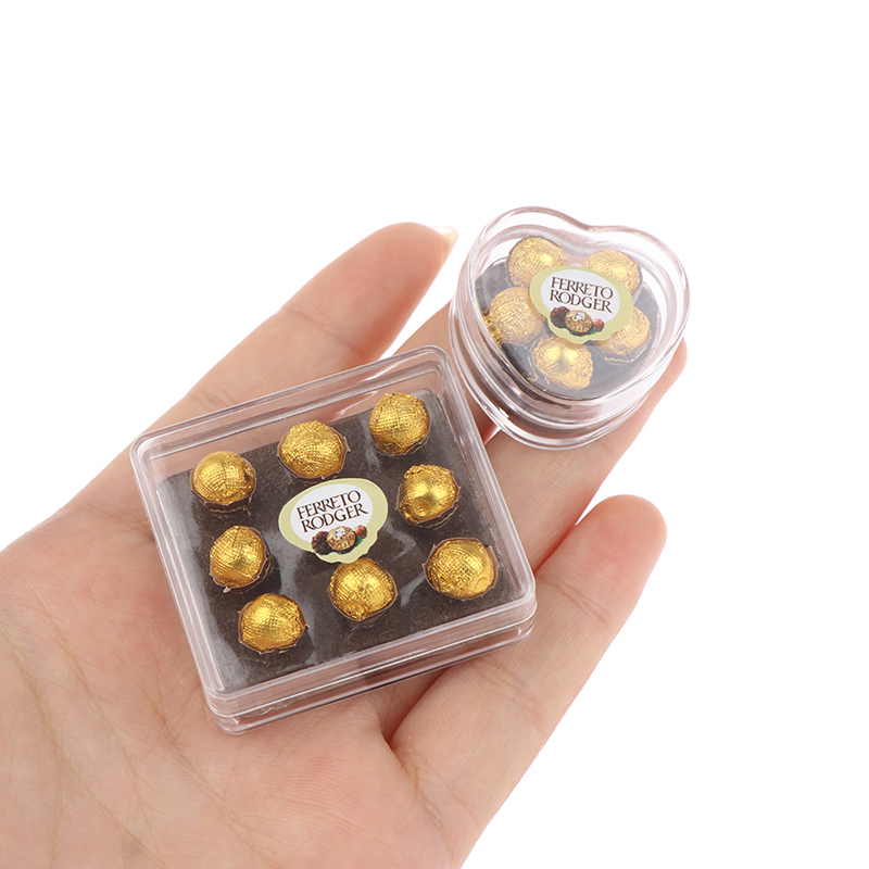 ドールハウスミニチュアチョコレートギフトボックス、モデルフードおもちゃ、キッチンアクセサリー、1:12
