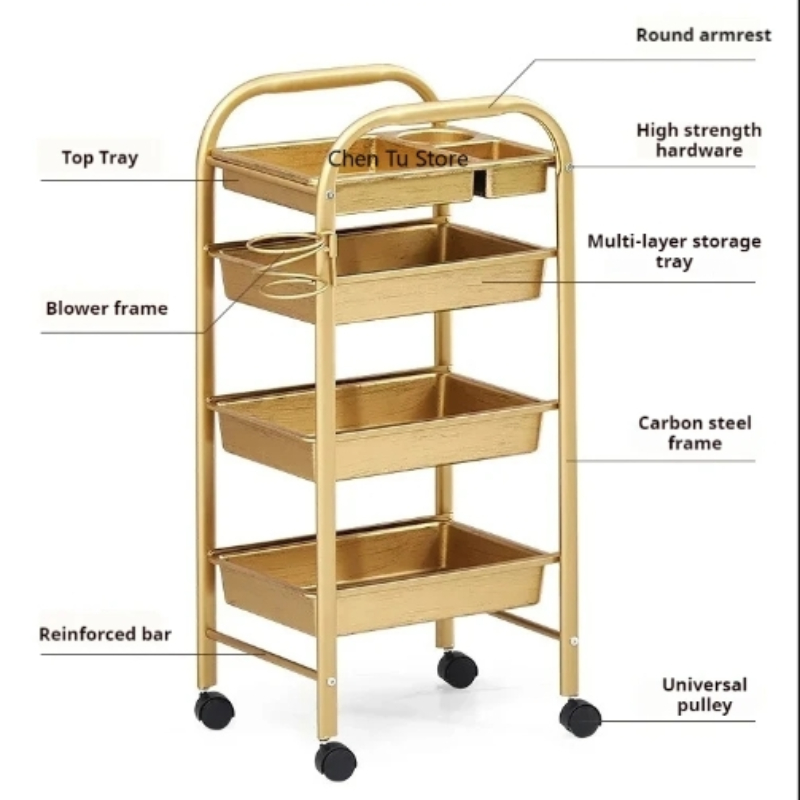 Chariot pour barbier esthétique, meubles auxiliaires élégants, coiffeur, spa