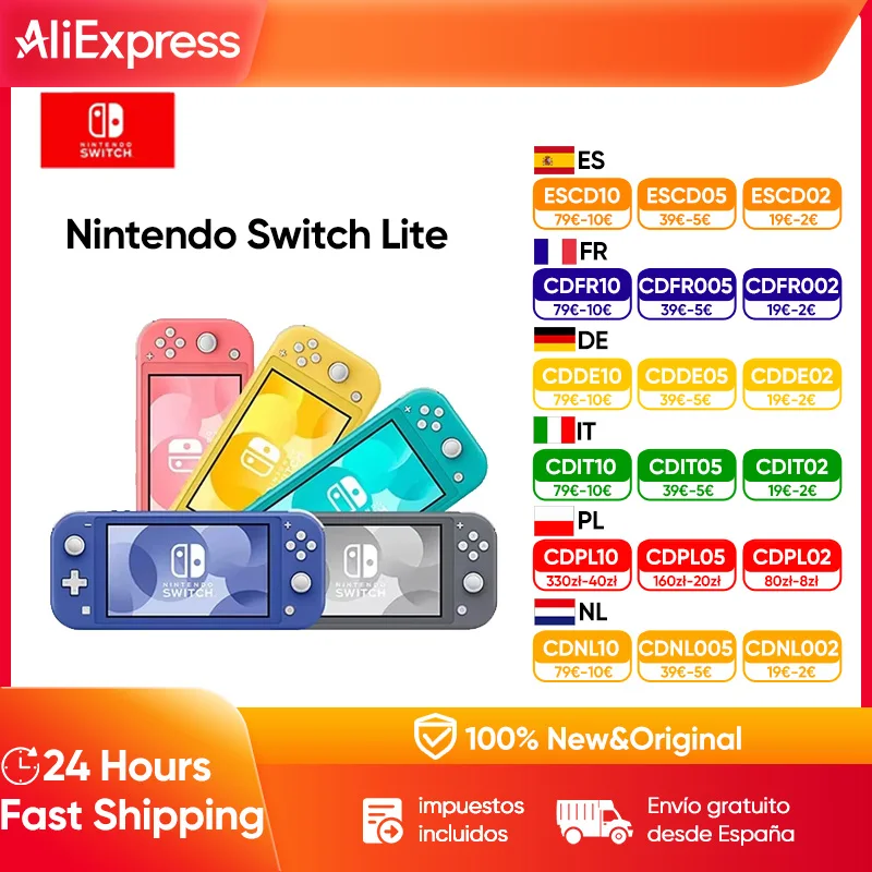 Nintendo Switch Lite Nintendo Switch Handheld gameconsole 32G Interne opslag 5,5 inch LCD-aanraakscherm Bluetooth 4.1 Koraal