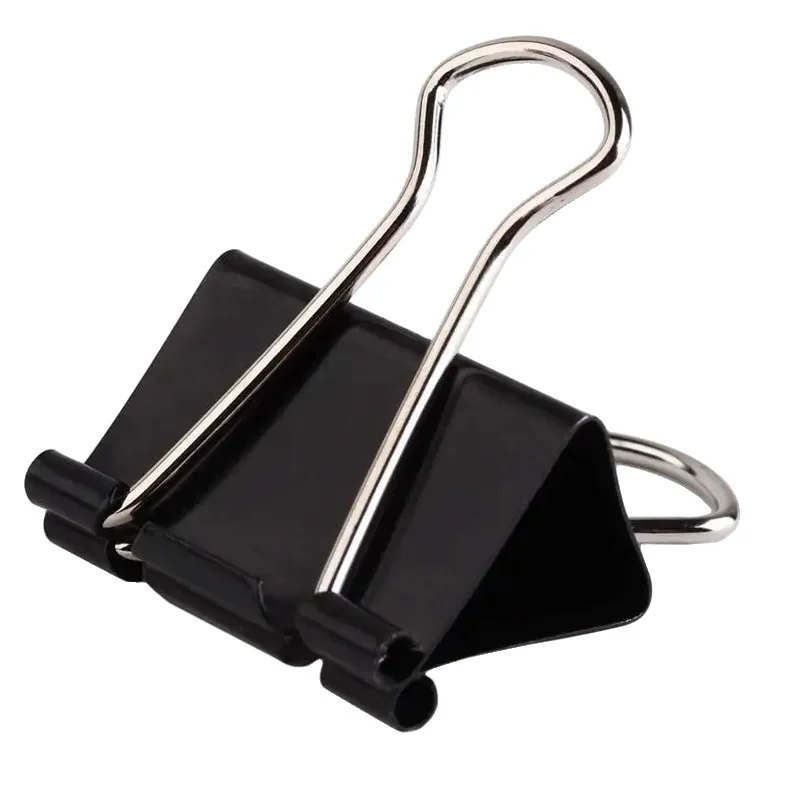 10 pz/set Nero Raccoglitore Pinze Foldback Metallo Graffette Note Lettera Carta Documento Grip Morsetti Ufficio Scuola Rilegatura Forniture