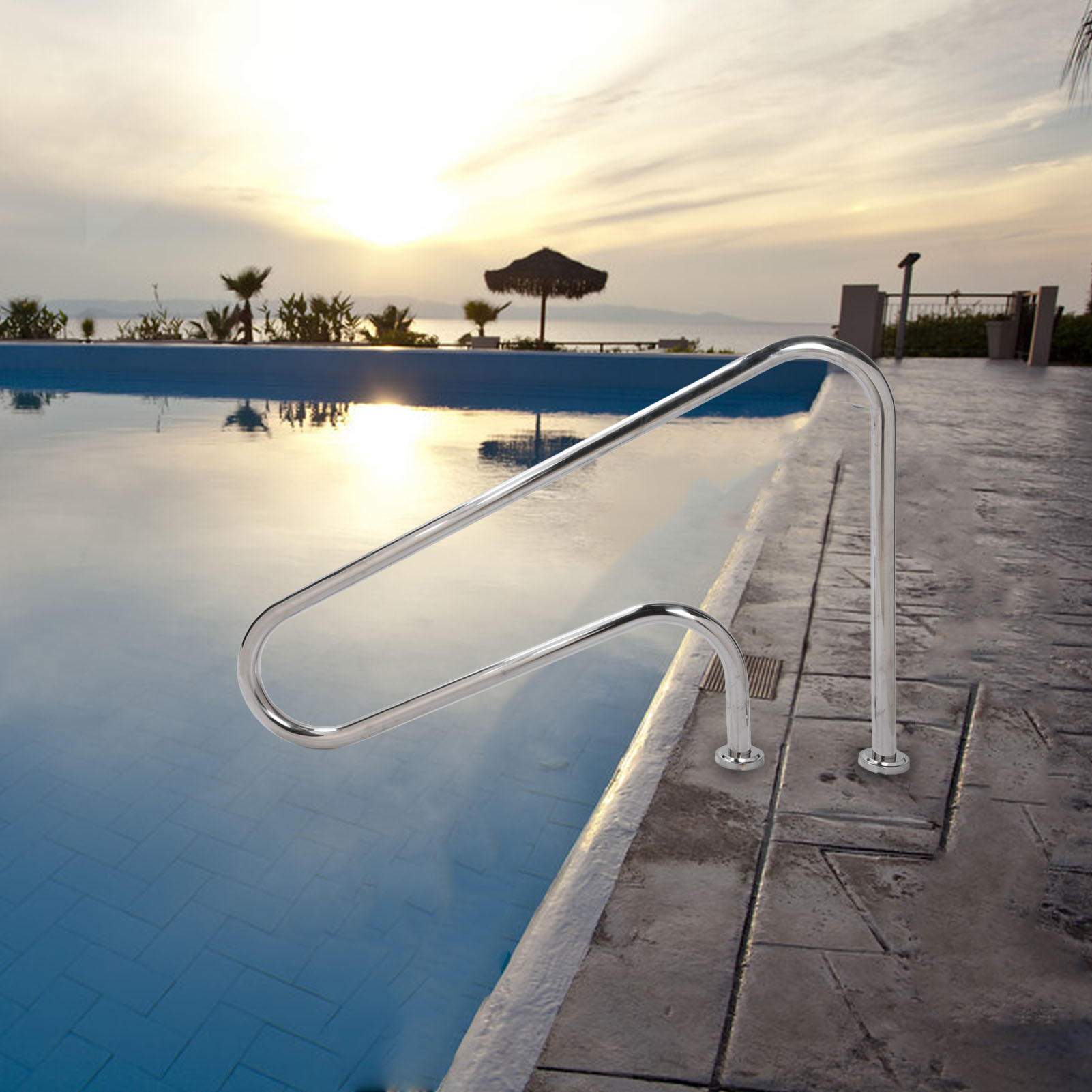 Stainless Steel Pool Handrail Swimming Pool Handrail Stainless Steel Pool Stair Rail Thickened Arc Shaped Underwater Handrail