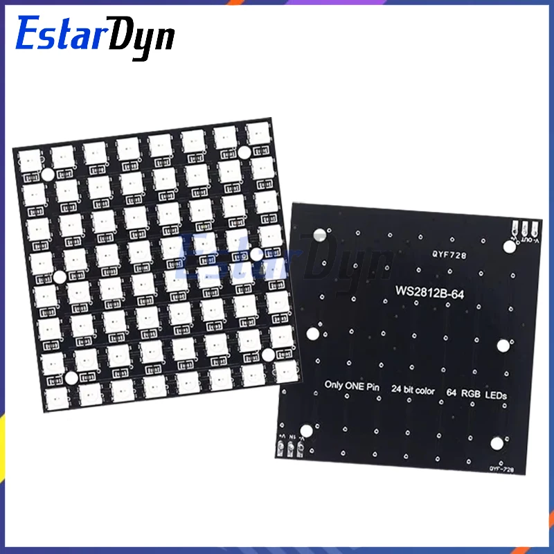Pannello a matrice LED 8x8 WS2812 64 pixel RGB 5050 SMD, indirizzabile programmabile per Arduino/ESP32, decorazioni/segni fai da te ad alta luminosità