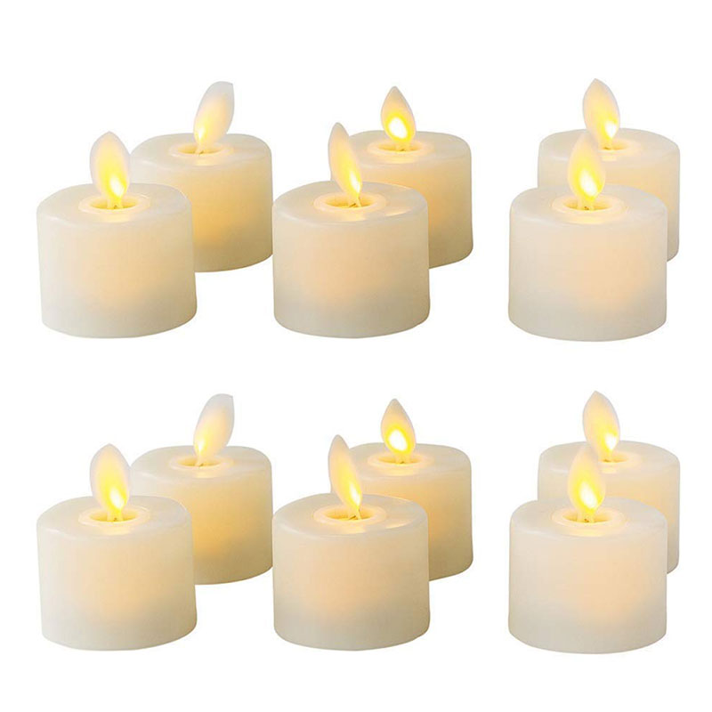 4 หรือ 6 Flameless Moving Wick เทียนรีโมทคอนโทรลที่สมจริงคริสต์มาสโบสถ์งานแต่งงานปลอมเทียนอิเล็กทรอนิกส์ LED งานแต่งงาน