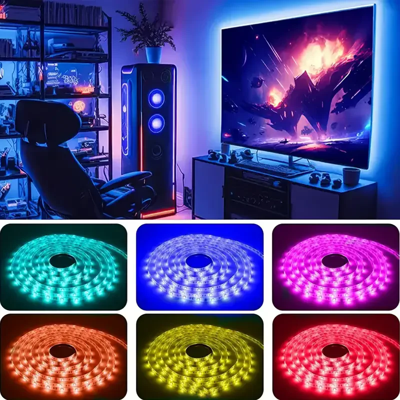 Luci a LED RGB 5050 per TV Striscia LED con controllo a 3 tasti Luci a nastro USB 5V per retroilluminazione TV Decorazione per feste a casa Nastro flessibile