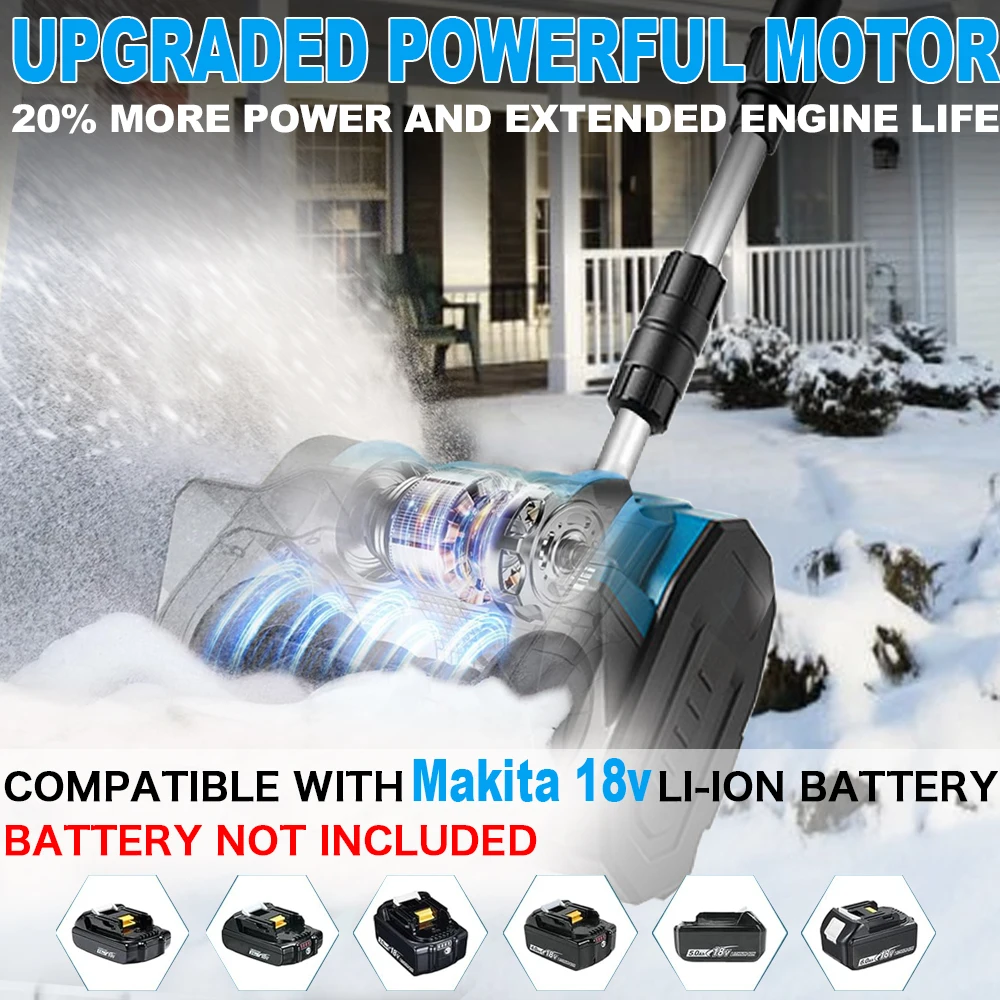 Winter Cordless Snow Shovel Cordless Battery Snow Blower with Adjustable Handle Fit Patio Deck Driveway Lithium Battery