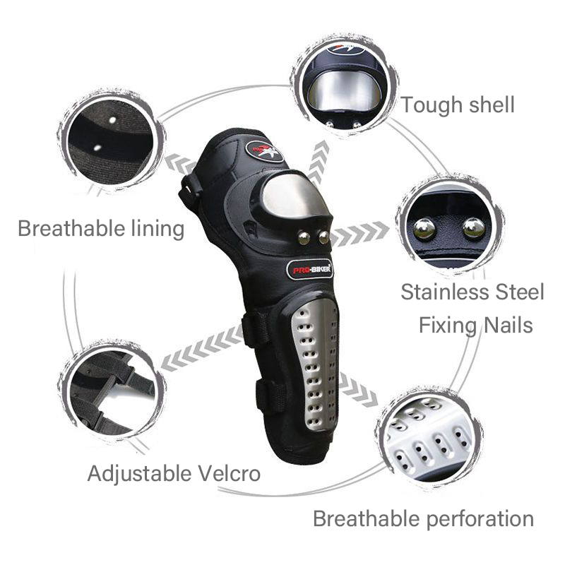 4 unids/set rodillera de motocicleta de acero inoxidable, coderas para Moto, rodilleras, equipo Protector de carreras para Motocross, Kit de protectores