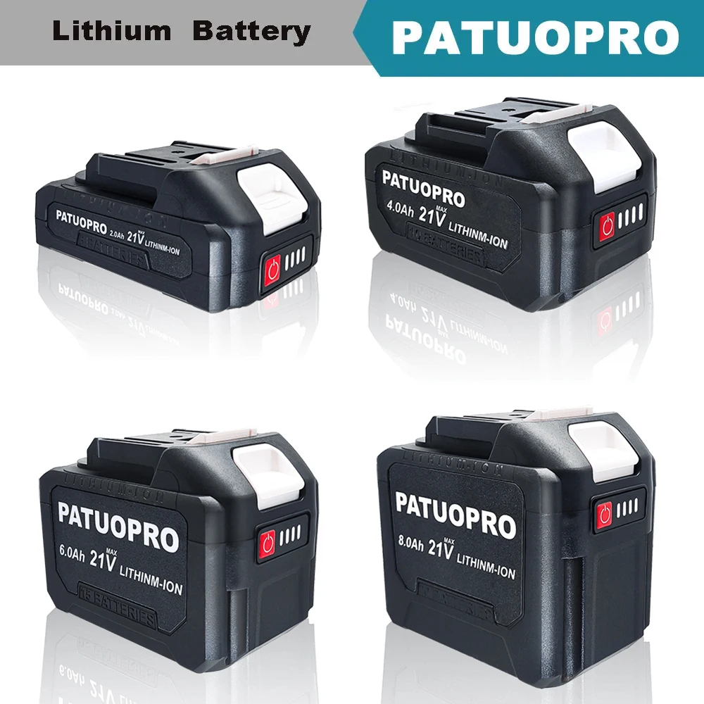 PATUOPRO 18-21 В 2,0 4,0 6,0 8,0 Ач литиевая аккумуляторная батарея для Makita 18 В бесщеточная электрическая дрель, гаечный ключ, пила, отвертка