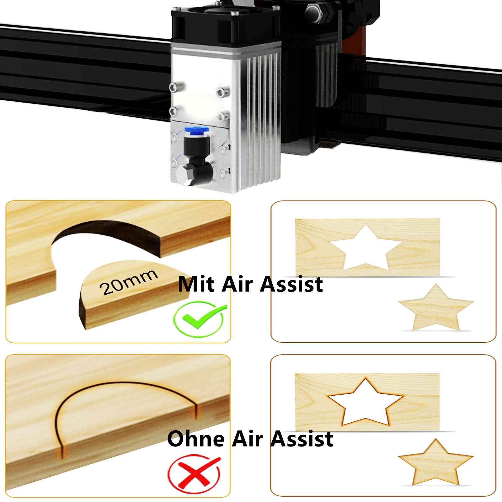 NEJE – pompe d'assistance à Air 54 L/min, sortie d'air pour graveur Laser CNC, imprimante 3D à bois, bricolage, pour Machine NEJE TWOTREES ACMER XTOOL