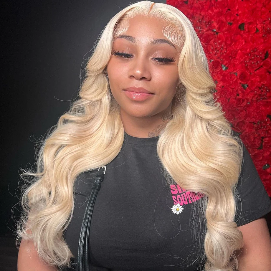 Honey Blonde Lace Front Wig para Mulheres Negras, HD Lace Frontal Wig, Perucas de Cabelo Humano Brasileiro, Onda Do Corpo, 30 ", 13x6, 13x4, 613