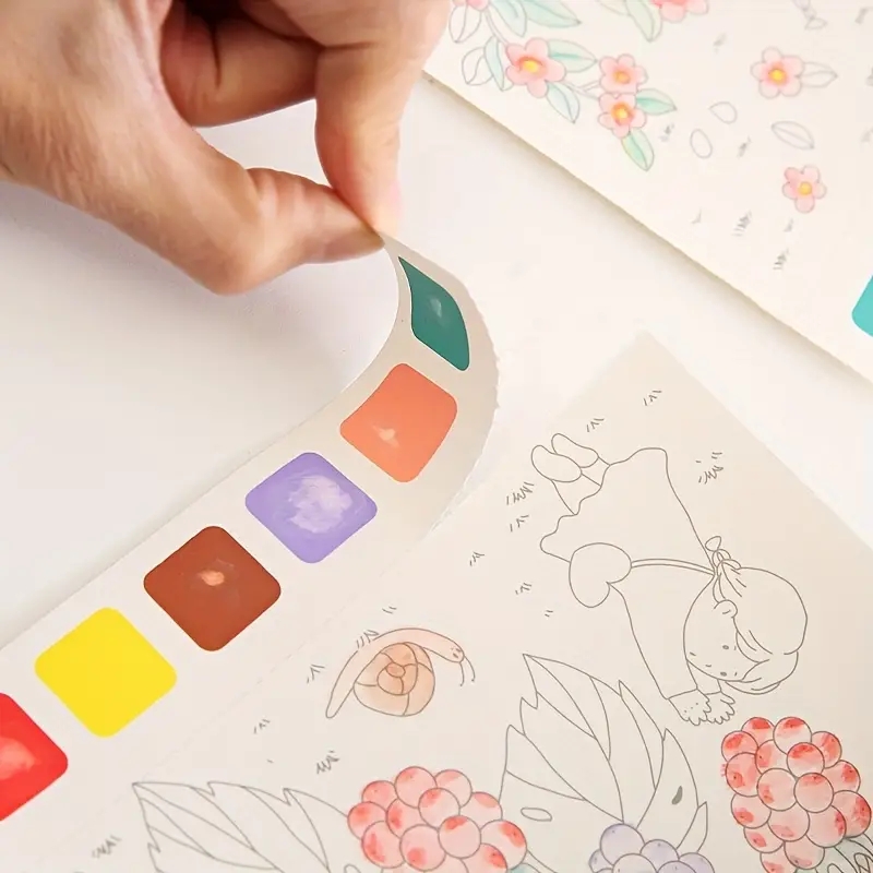 1 Stück Aquarell bemalte Notizen Kinderset Malerei, Füllung, Aquarellpigment bemaltes Buch Aquarell Graffiti Bilderbuch