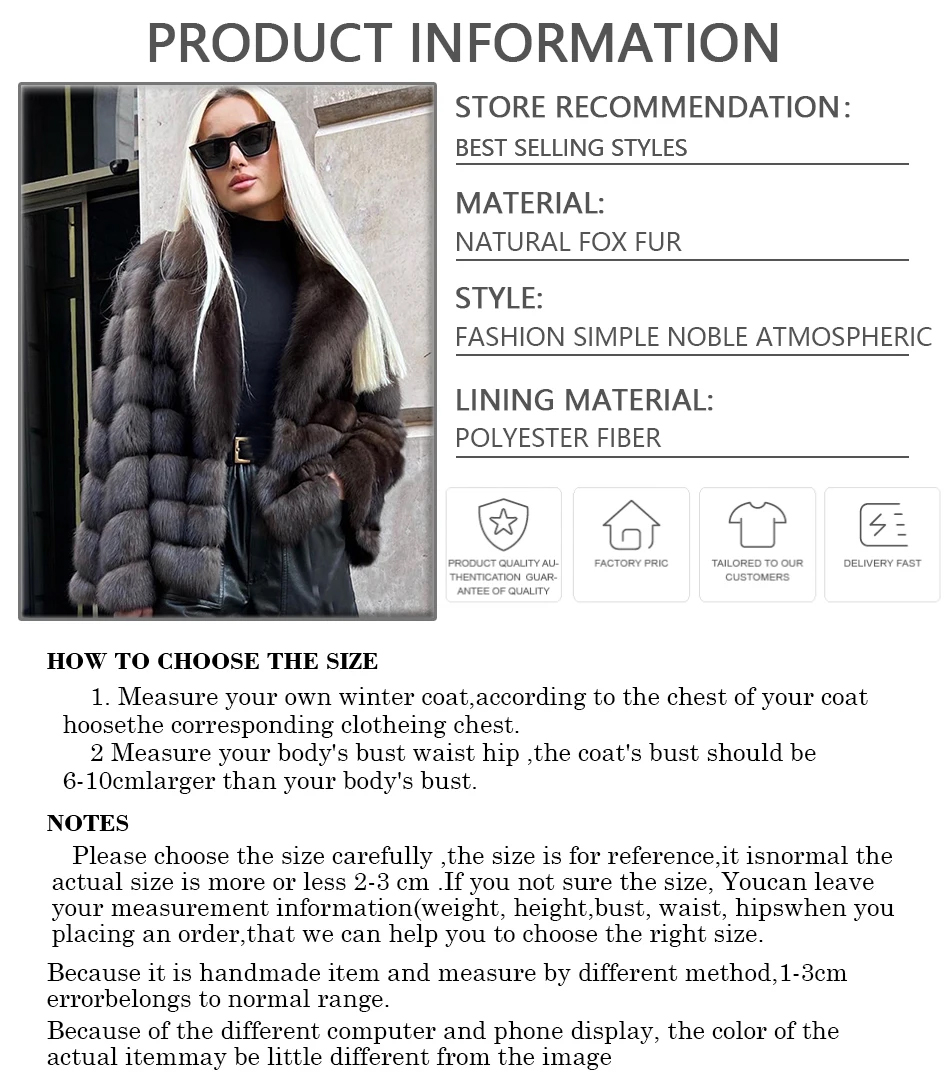 Echt vossenbont jas voor dames Winter luxe jas Hoge kwaliteit warme jas in de uitverkoop