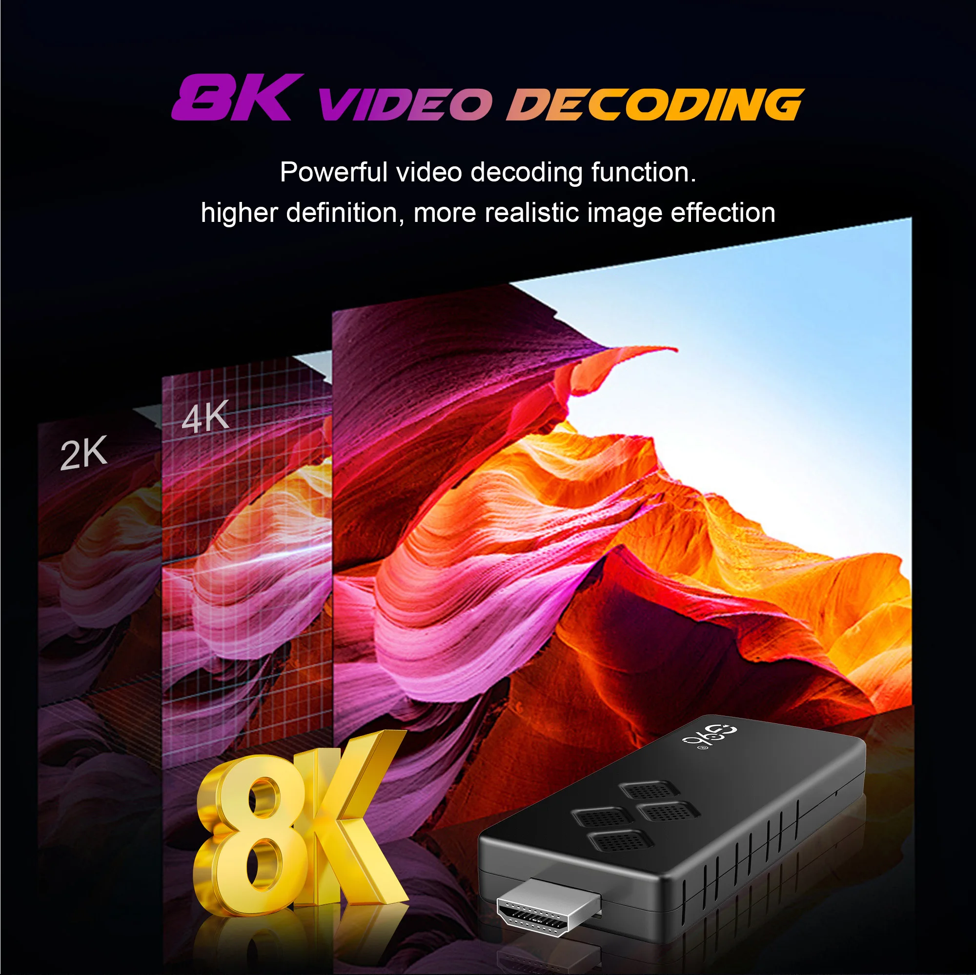 Smart Android TV G96 TV Stick  Android 14 Q2 4K Allwinner Google Voice H313 Wifi6 HDR 10 BT5.0 NETFLIX Games  Media Player Box