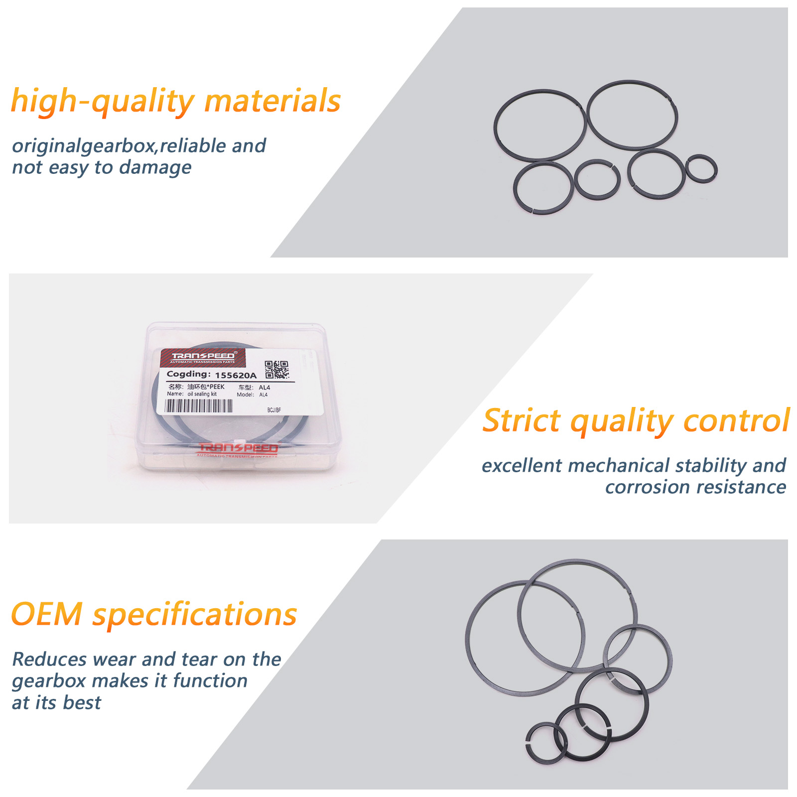 Комплект колец трансмиссии TRANSPEED 6 шт./компл. DPO AL4, комплект уплотнительных колец для Peugeot 307 206 207 306 Citroen Renault