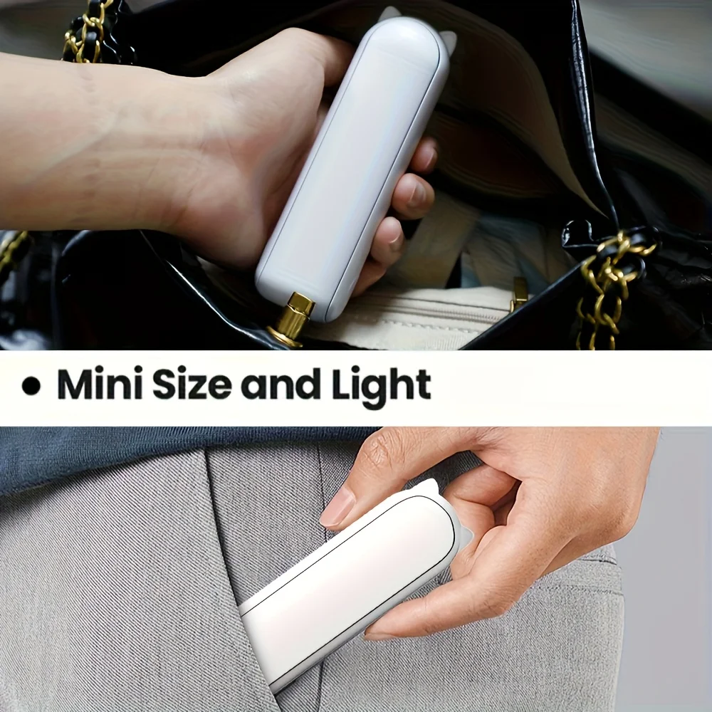 XIAOTREE Tragbarer Mini-Handventilator, kleiner Taschenventilator, wiederaufladbarer USB-Akkuventilator, zusammenklappbarer, kühlender USB-Handventilator mit Powerbank