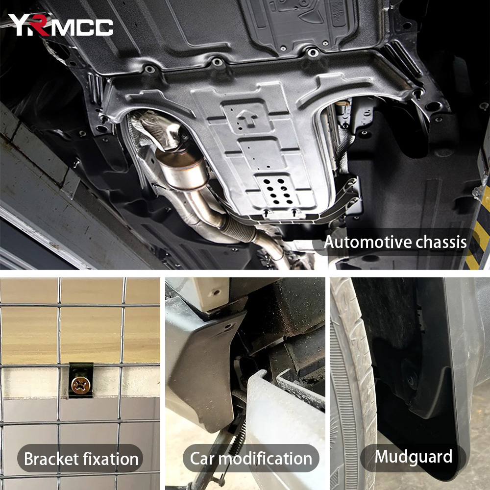 Clipe fixador de carro tipo u, kit de clipes de parafuso de metal para bandeja inferior, proteção contra respingos, parafusos de para-choque, capa de motor automático, acessórios de carro