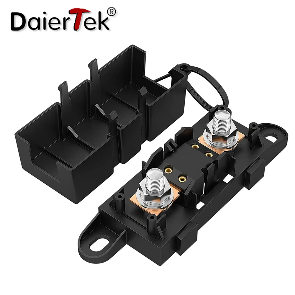 DaierTek MEGA bloque de fusibles ANL portafusibles de hoja atornillada fusible de tipo plano para coche barco 80A 100A 125A 150A 175A 200A 250A 300A