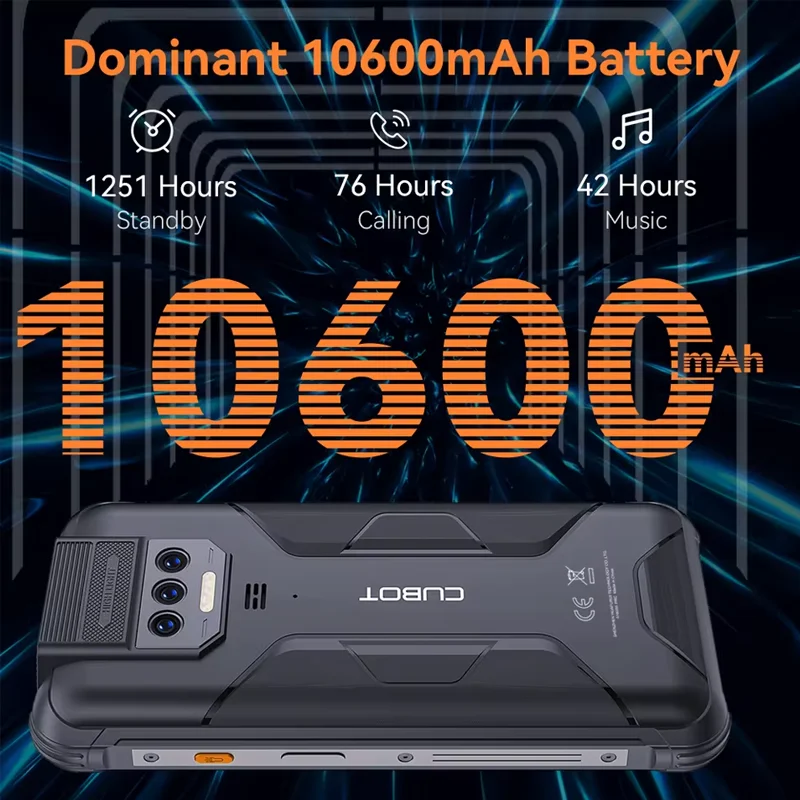 Cubot KingKong 8,สมาร์ทโฟนที่ทนทานกันน้ําAndroid 13, RAM 12GB(6GB+6GB), ROM 256GB, 10600mAh, NFC, Octa-core,โทรศัพท์ 4G, OTG