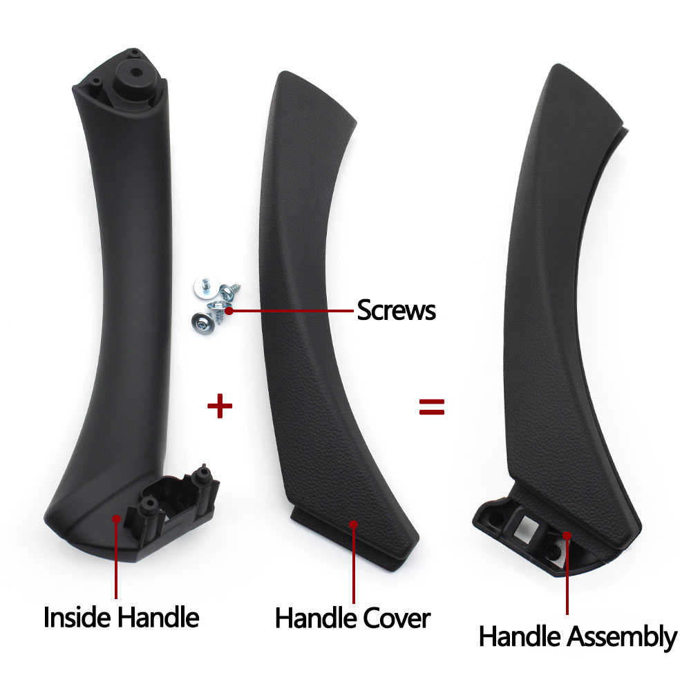 車黒左右乗客インナーハンドルインテリアドアパネルプルトリムカバー BMW 3 シリーズ E90 E91 316 318 320 325 328i