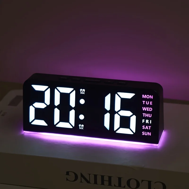 Nuevo reloj despertador LED Digital, reloj de mesa de escritorio, luz nocturna con pantalla de temperatura y tiempo, reloj despertador con retroiluminación, decoración moderna
