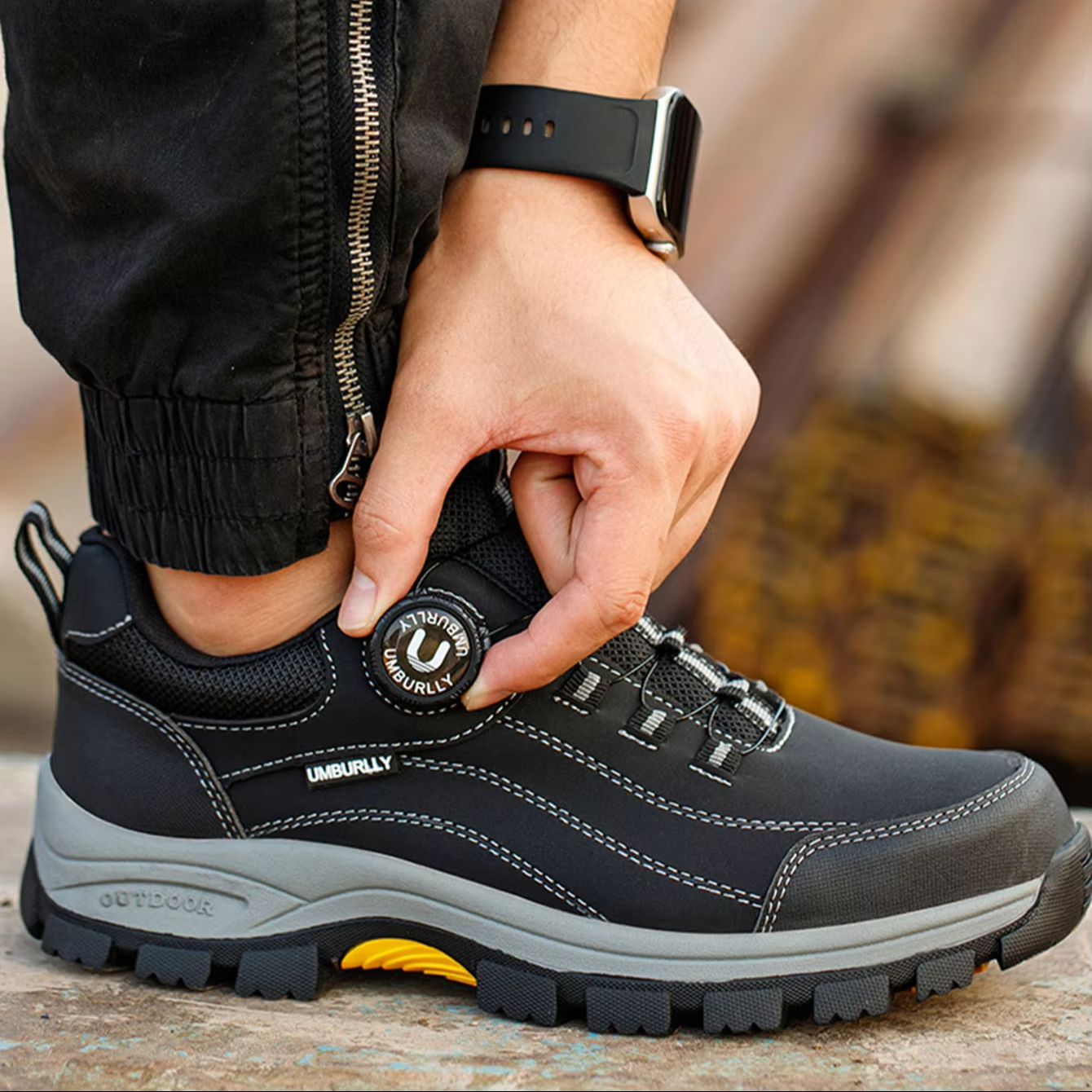 Zapatos de seguridad con cabeza de acero para hombre, suela ligera resistente a pinchazos y golpes, parte superior transpirable para zapatos de trabajo de taller al aire libre