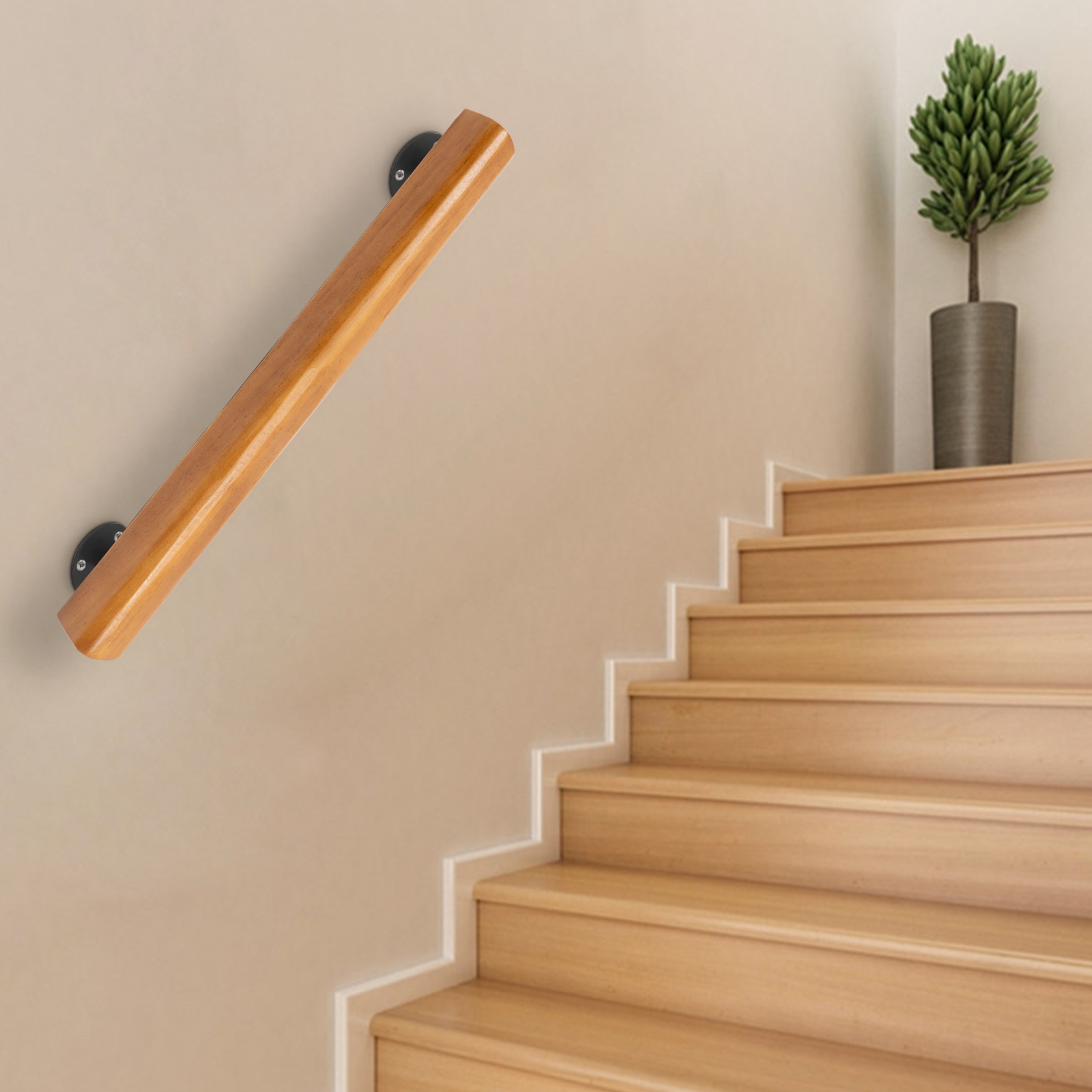 Solid Pine Wood Handrails for Stairs, 2ft Length, Rounded Edges for Safety,  and Stylish, Perfect for Enhancing Home Décor