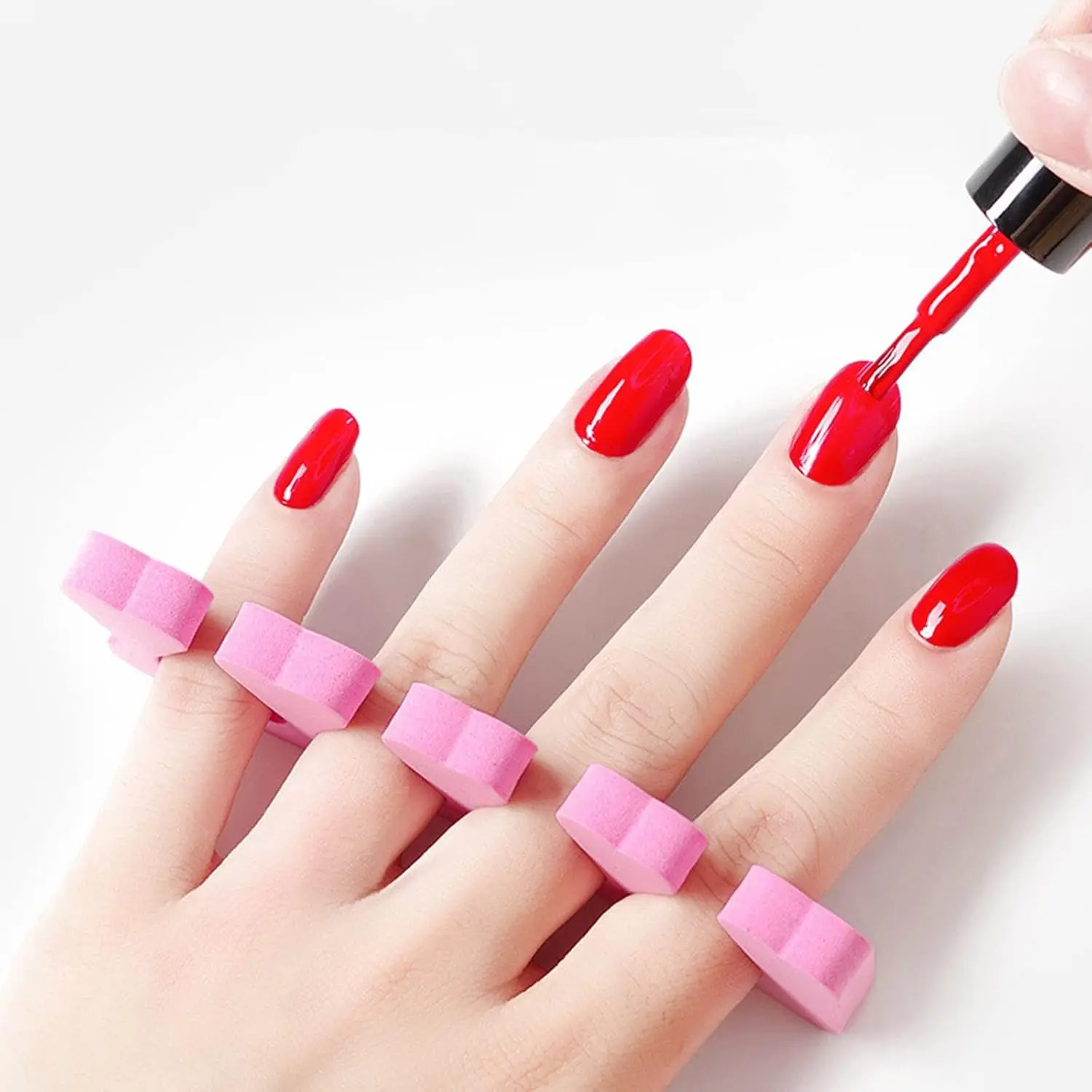 Yikoolin 100 pçs separadores de dedo do pé macio dedos pés ferramentas da arte do prego flexível coração design prática da arte do prego manicure pedicure