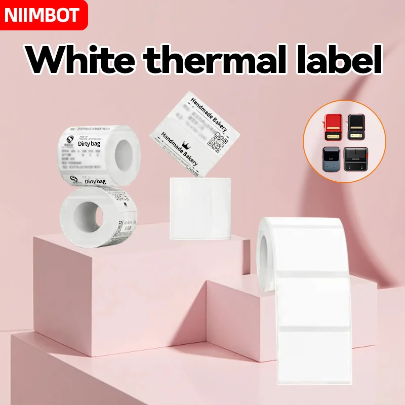 Niimbot B1/B21/B3S สีขาวป้ายราคา MINI เครื่องพิมพ์สติกเกอร์แบบพกพาป้ายความร้อนสติกเกอร์ self-กาวกันน้ํา