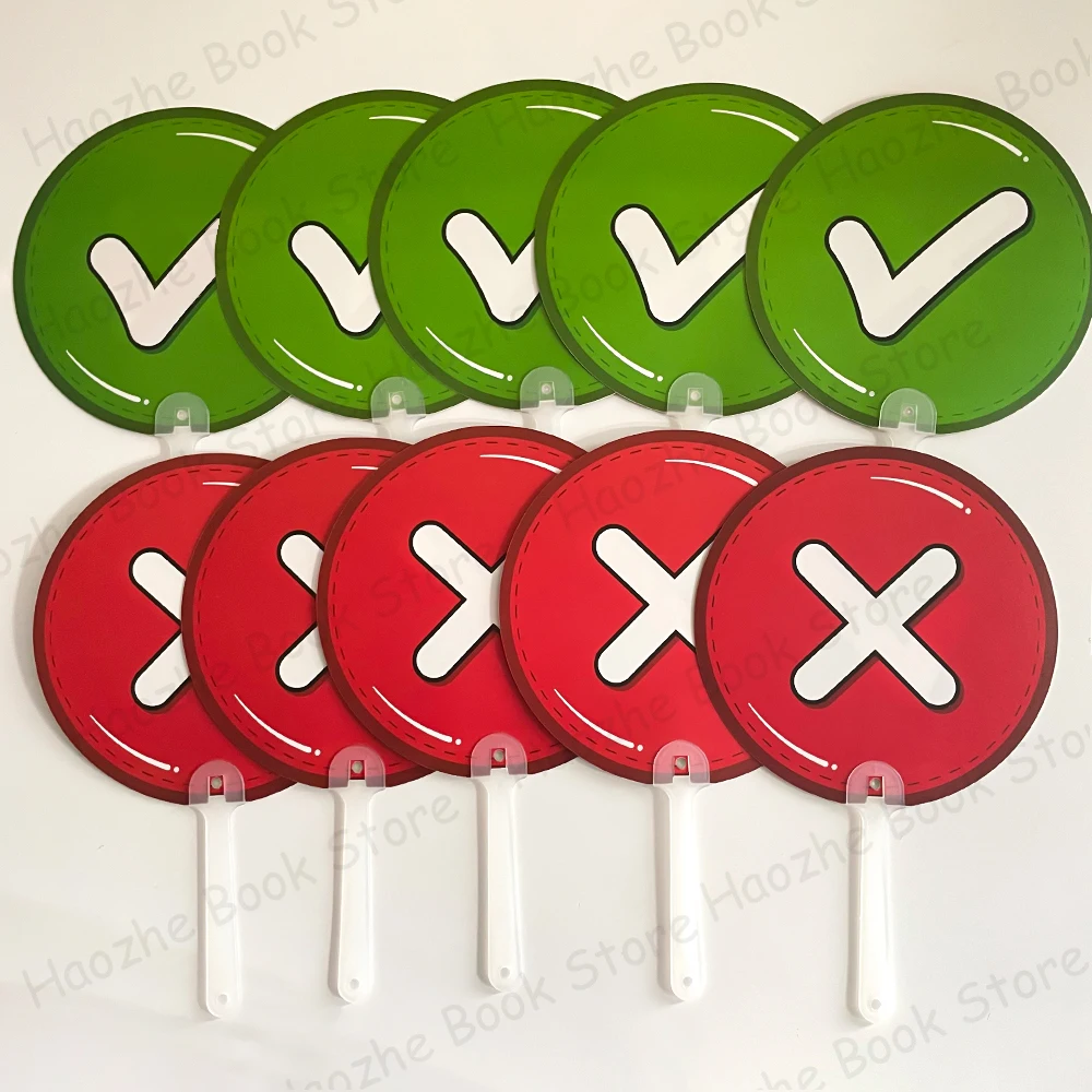 10 pezzi veri falsi palette per voti in plastica a doppio lato attività in classe forniture per eventi per riunioni cartelli di interazione per rispondi