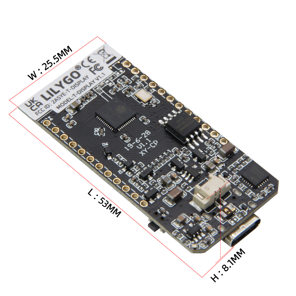 LILYGO® T-Display Макетная плата T-Display ESP32, ЖК-дисплей 1,14 дюйма, беспроводной модуль Wi-Fi Bluetooth, FLASH 4/16 Мб, для Arduino
