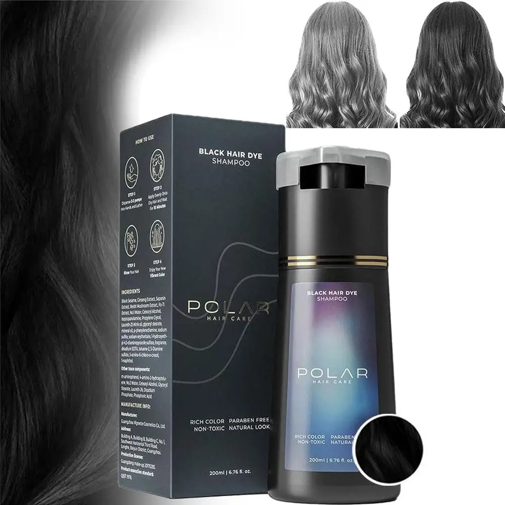 Haarverf Kleurshampoo 3 in 1 Instant Haarverfshampoo Voedt Langdurige Kleurverf Voor Vrouwen & Mannen Grijs Haar Dekking 200ML