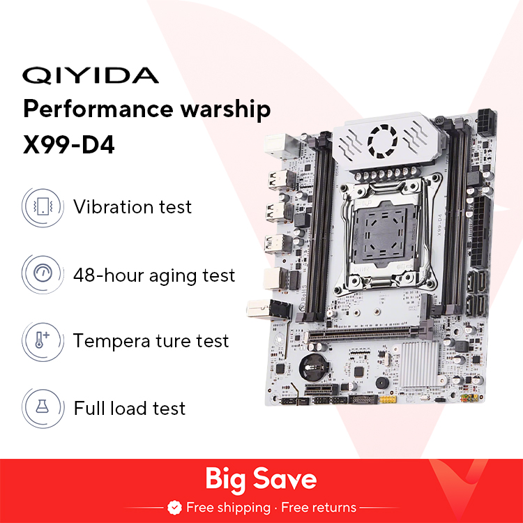 Placa base QIYIDA X99 D4 LGA 2011 3 con ranura M.2 compatible con memoria DDR4 X99 C612chip SATA3.0 USB3.0 PCI16X