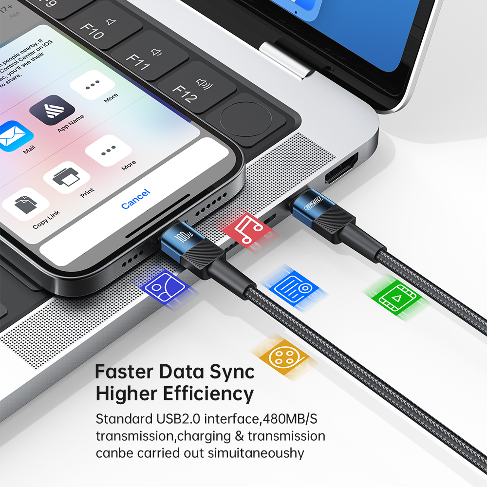 NNBILI nuevo 100W USB C a tipo C Cable PD Cable de carga rápida 1M/2M para iPhone 16 17 Pro Max Macbook Samsung Xiaomi Hwawei