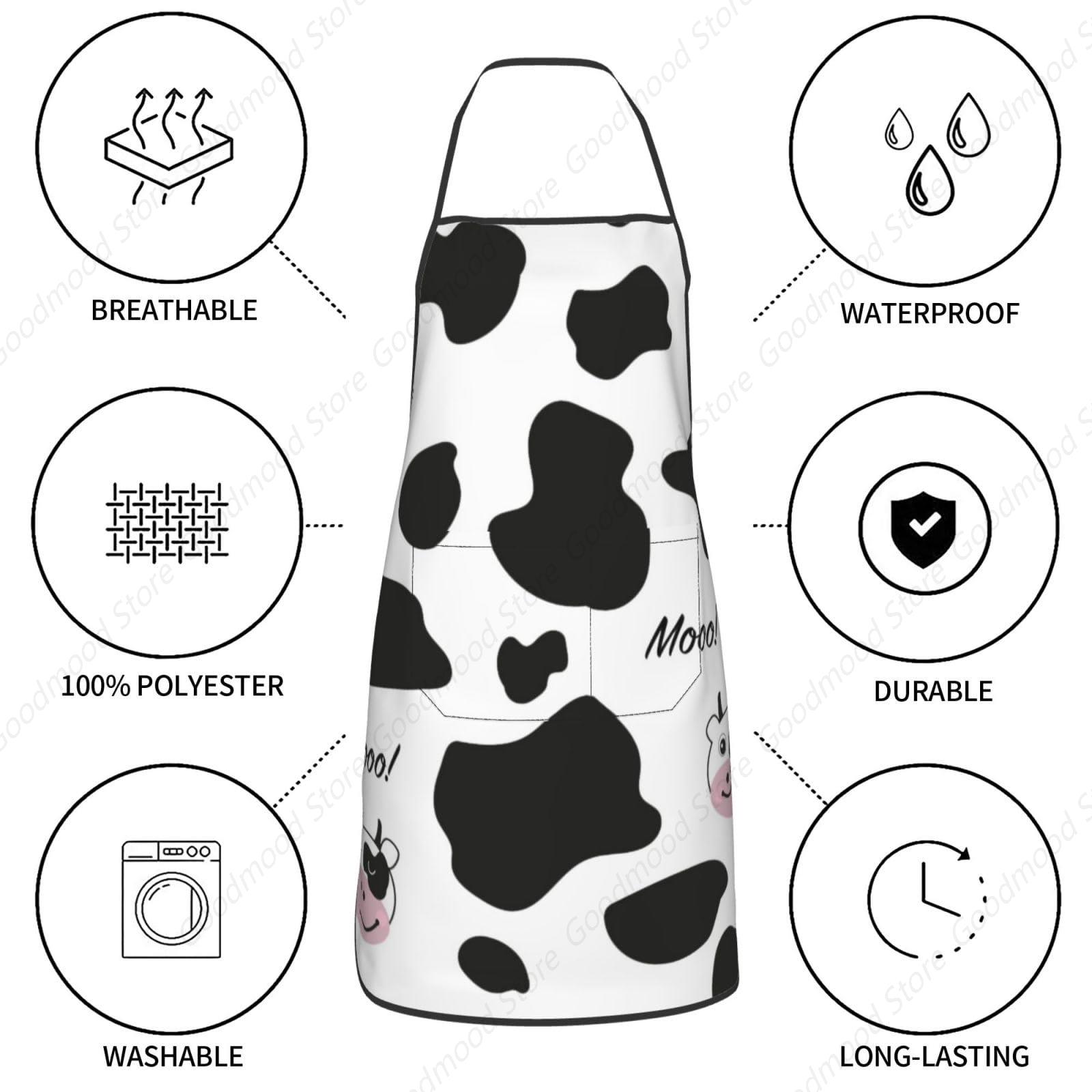 Celemek koki Wajah Pria Wanita, celemek wajah hitam putih dengan saku untuk dapur memasak memanggang