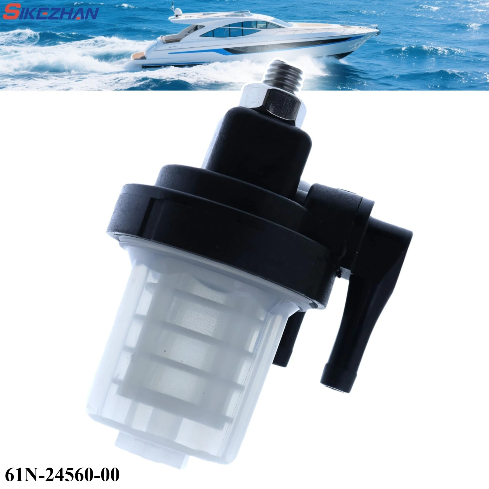 Conjunto de filtro de combustível 61n-24560-00 se encaixa para motor de popa yamaha 2 tempos/4 tempos 9.9hp 15hp 20hp 25hp 30hp 40hp 55hp 48hp 50hp