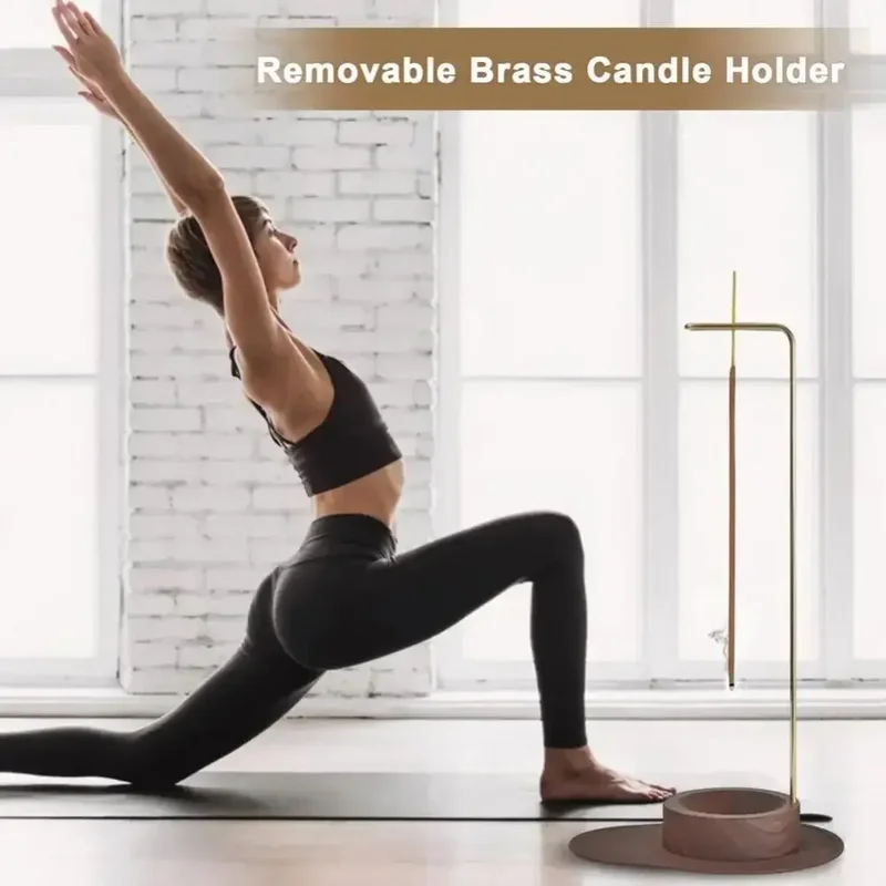 Liquidación_Palo de incienso, exquisito adorno decorativo de madera para quemador de incienso con Base, suministro decorativo para sala de estar